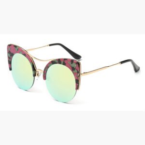 Unique fashion lady printed frame sunglasses gold color coating lens DBS6596
