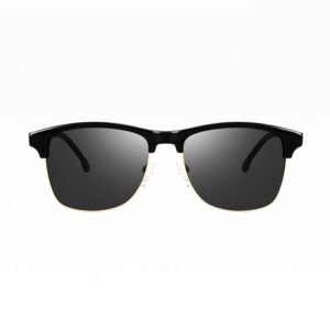 Custom DBS6656P semi rim frame plastic sun glasses with polarized anti glare lens blue mirrored color