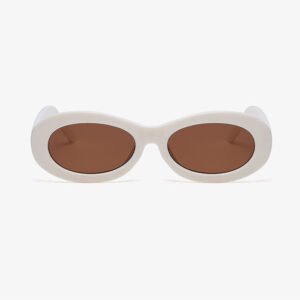 DBS7008 fashion oval lady sunglasses ivory tint frame brown lens
