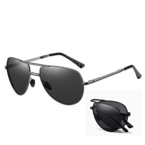 DBS7027P foldable metal sunglasses aviator style with polarized photochromic lens