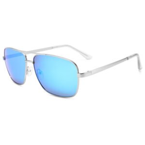 DBS7037P men metallic driving sunglasses square rim with polarized mirror coating lens